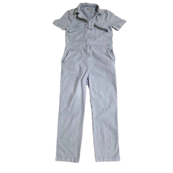 Faherty Blythe Denim Jumpsuit Organic Cotton Jean Romper Light Wash S A001619 - Picture 2 of 15